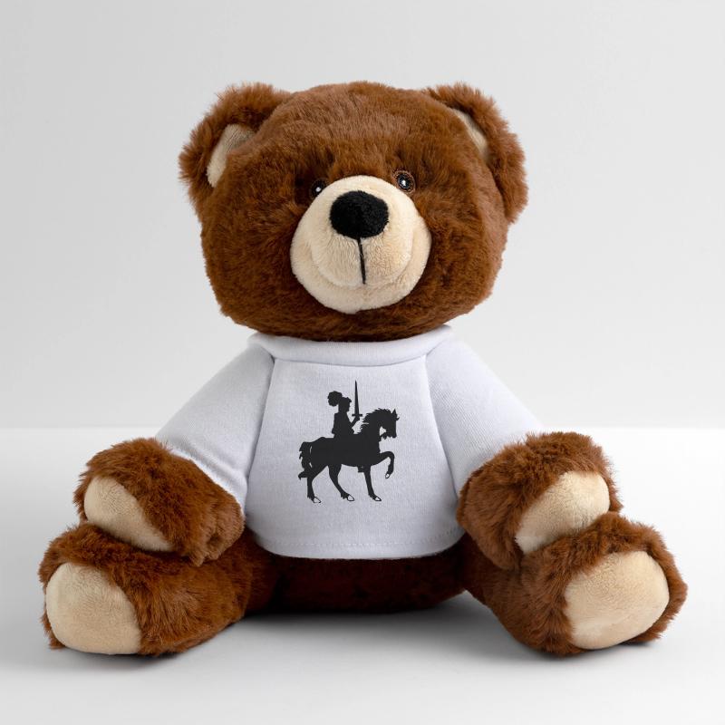 Chevalier avec épée et cheval Nounours RecycelBär® marron