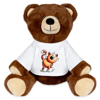 Drôle Chat - Nounours RecycelBär® marron - blanc - Devant