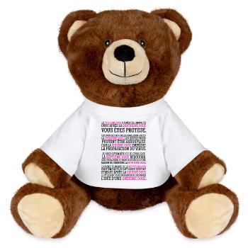 Calendrier Vaccinal Humoristique d'ABSURDISTAN - Nounours RecycelBär® marron - blanc - Devant