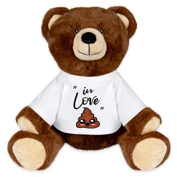 kawaii poop - MiniFeet® RecycelBär® Teddy Bear Brown - white - Front