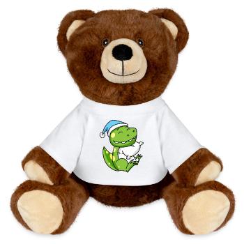 Dinosaur Baby - MiniFeet® RecycelBär® Teddy Bear Brown - white - Front