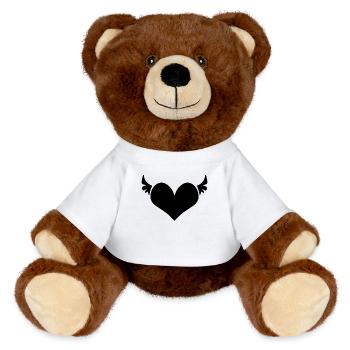 Heart Angel Wings - MiniFeet® RecycelBär® Teddy Bear Brown - white - Front