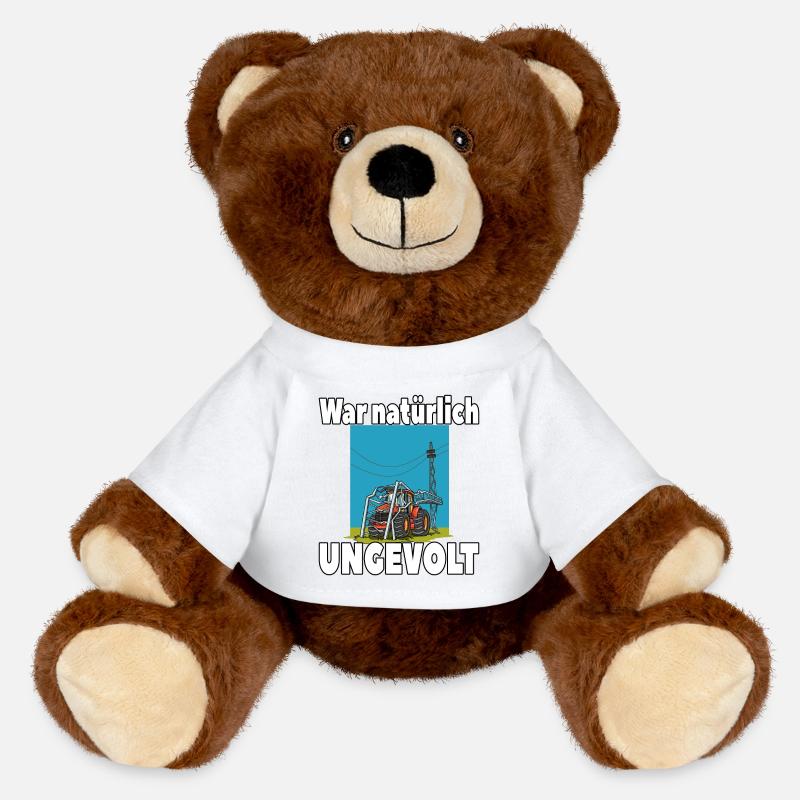 War natürlich ungevolt Lustiger Traktor Strommast - MiniFeet® RecycelBär® Braun - Weiß