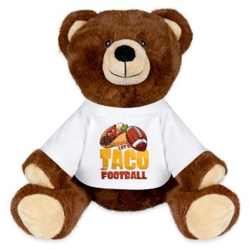 Taco Bout Football Match Day - MiniFeet® RecycelBär® Teddy Bear Brown - white - Front