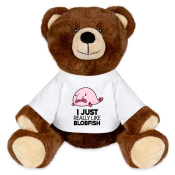 Blobfish Fish - MiniFeet® RecycelBär® Teddy Bear Brown - white - Front