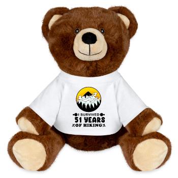 Mountain Wanderer 51ème anniversaire 51 ans Cadeau - Nounours RecycelBär® marron - blanc - Devant