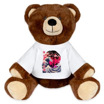 Big Wave Kanagawa Retro Sunset - Nounours RecycelBär® marron - blanc - Devant