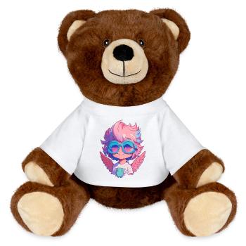 Petit ange mignon avec des lunettes - Nounours RecycelBär® marron - blanc - Devant