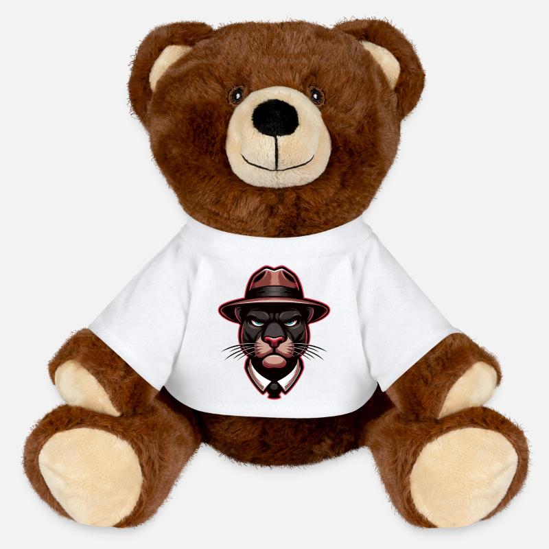 Panthère avec chapeau - Nounours RecycelBär® marron - blanc