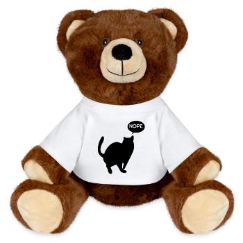 Le chat dit non - Nounours RecycelBär® marron - blanc - Devant