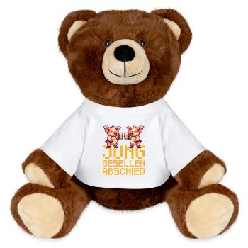 Pig Bachelor Party Party Jga - MiniFeet® RecycelBär® Teddy Bear Brown - white - Front