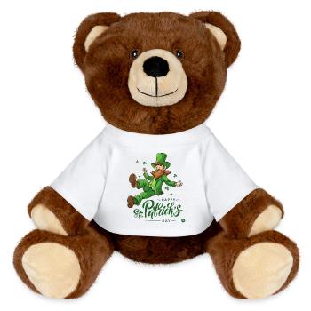 Lucky Charm Leprechaun - MiniFeet® RecycelBär® Teddy Bear Brown - white - Front