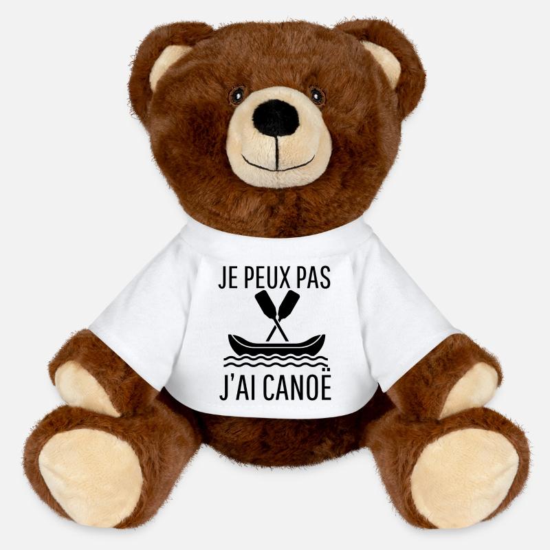 JE PEUX PAS J'AI CANOË - Nounours RecycelBär® marron - blanc
