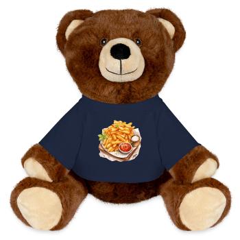 Leckere Pommes - MiniFeet® RecycelBär® Braun - French Navy - Vorne