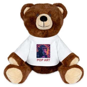 Singe Pop Art - Nounours RecycelBär® marron - blanc - Devant