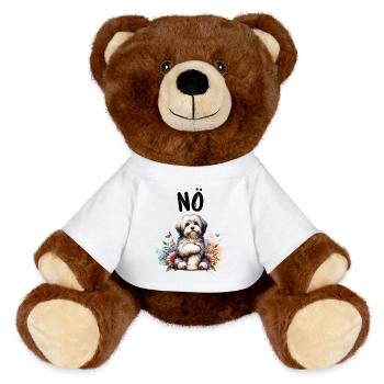 Drôle de dicton havanais non pour les amoureux des chiens - Nounours RecycelBär® marron - blanc - Devant
