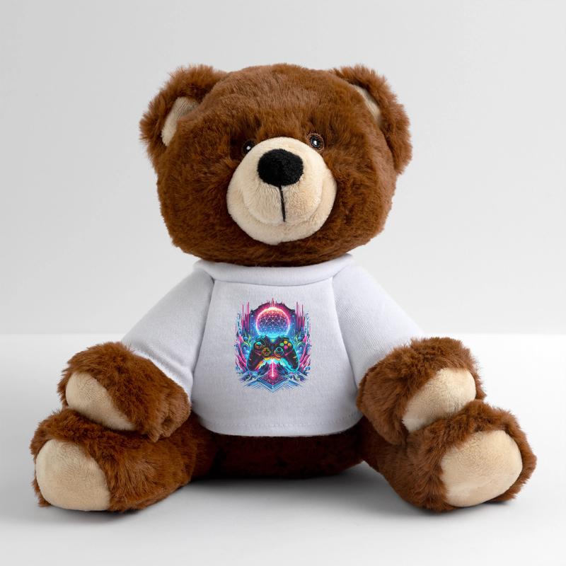 Synthwave Cyberpunk Gaming Controller MiniFeet® RecycelBär® Teddy Bear Brown