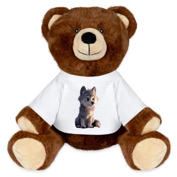 Loup Motif Loups Loup Meute Wolfhound Loup Mignon Loup - Nounours RecycelBär® marron - blanc - Devant
