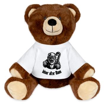 Böser Alter Mann Lustiger Opa Spruch Großvater - MiniFeet® RecycelBär® Braun - Weiß - Vorne