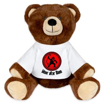 Böser Alter Mann Witziger Rentner Humor Großvater - MiniFeet® RecycelBär® Braun - Weiß - Vorne