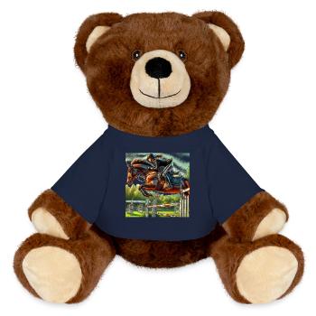 Show Jumper - MiniFeet® RecycelBär® Teddy Bear Brown - french navy - Front