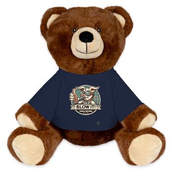 Steampunk Pig: Release the Pressure! - MiniFeet® RecycelBär® Teddy Bear Brown - french navy - Front