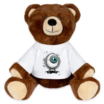 Cyber Cyclops Robo-Egg - MiniFeet® RecycelBär® Teddy Bear Brown - white - Front