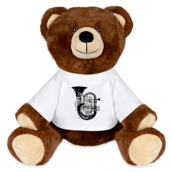 Tuba - MiniFeet® RecycelBär® Teddy Bear Brown - white - Front