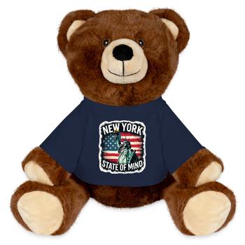 New York State of Mind Statue of Liberty Nyc - MiniFeet® RecycelBär® Teddy Bear Brown - french navy - Front