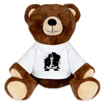Schachfiguren Zeichnung - MiniFeet® RecycelBär® Braun - Weiß - Vorne
