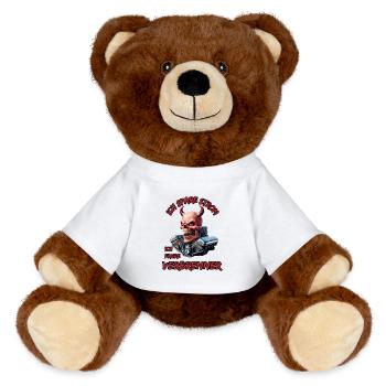 J’économise de l’électricité Je conduis des moteurs à combustion - Nounours RecycelBär® marron - blanc - Devant