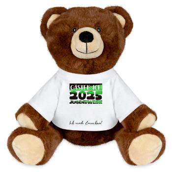 Jugendweihe 2025 Gästebuch Geschenk Mädchen Jungen - MiniFeet® RecycelBär® Braun - Weiß - Vorne