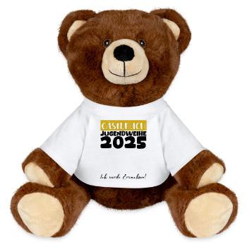 Jugendweihe 2025 Guestbook Gift Girls Boys - MiniFeet® RecycelBär® Teddy Bear Brown - white - Front