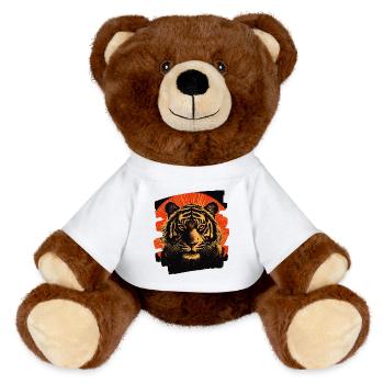 Tiger Retro - MiniFeet® RecycelBär® Braun - Weiß - Vorne