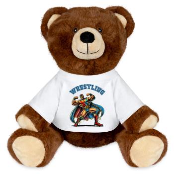 Wrestling - MiniFeet® RecycelBär® Braun - Weiß - Vorne