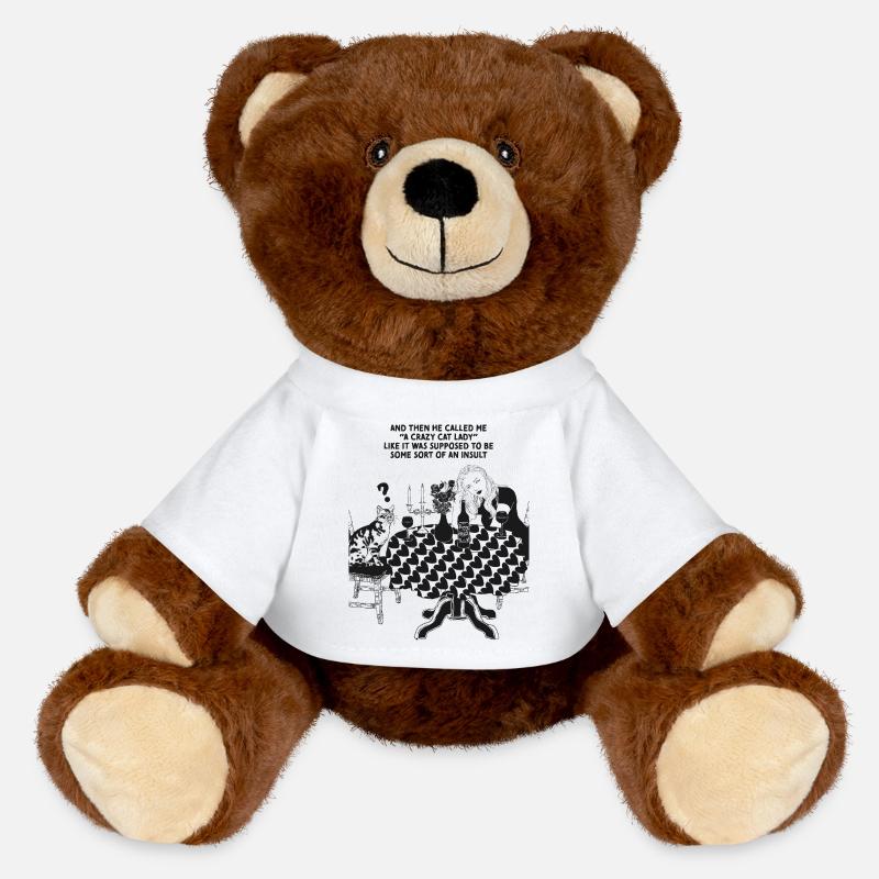 VERRÜCKTE KATZENDAME - MiniFeet® RecycelBär® Braun - Weiß