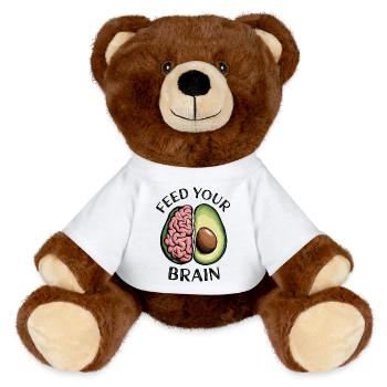 Nourrissez votre cerveau avocat illustration - Nounours RecycelBär® marron - blanc - Devant