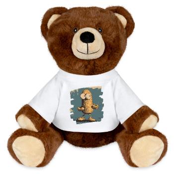 Erdnuss - MiniFeet® RecycelBär® Braun - Weiß - Vorne