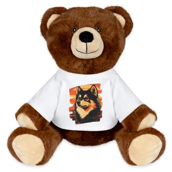 Finnish Lapphund - MiniFeet® RecycelBär® Teddy Bear Brown - white - Front
