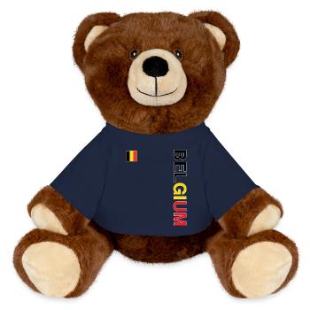 BELGIUM team supporter football - Nounours RecycelBär® marron - bleu marine - Devant