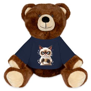 with Coffee - Morning Grouch - MiniFeet® RecycelBär® Teddy Bear Brown - french navy - Front