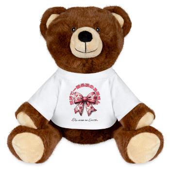 World’s Best Mom Japanese Sakura Mother’s Day - MiniFeet® RecycelBär® Teddy Bear Brown - white - Front