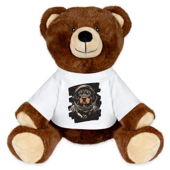 Rottweiler Astronaute - Nounours RecycelBär® marron - blanc - Devant