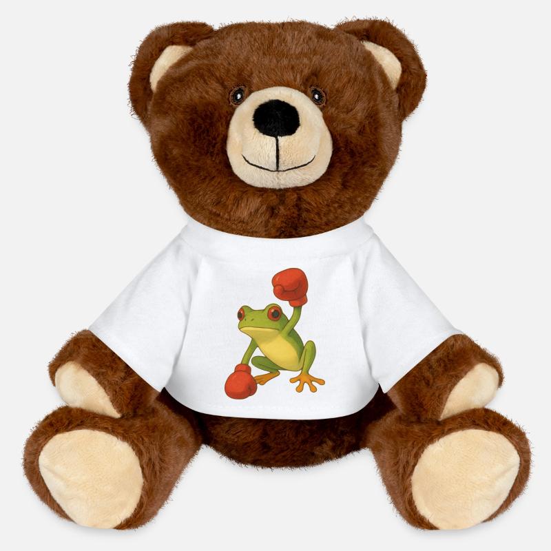 Frø med boksehandsker - MiniFeet® RecycelBär® i brun - hvid