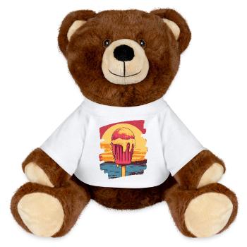 cream and cream scoop summer sunset - MiniFeet® RecycelBär® Teddy Bear Brown - white - Front
