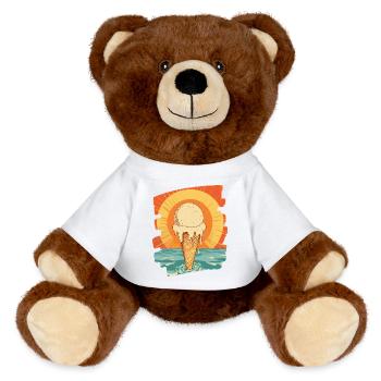 cream and cream scoop summer sunset - MiniFeet® RecycelBär® Teddy Bear Brown - white - Front