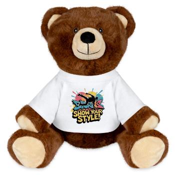 BREAKDANCER - MiniFeet® RecycelBär® Braun - Weiß - Vorne