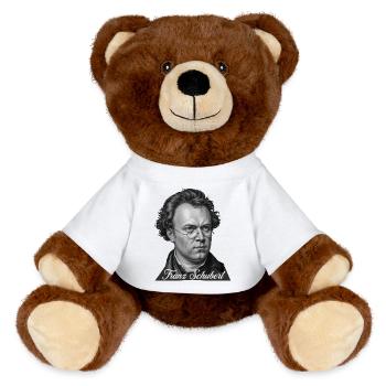 Komponist Franz Schubert Porträt - MiniFeet® RecycelBär® Braun - Weiß - Vorne