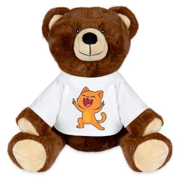 Bonne humeur chat - Nounours RecycelBär® marron - blanc - Devant
