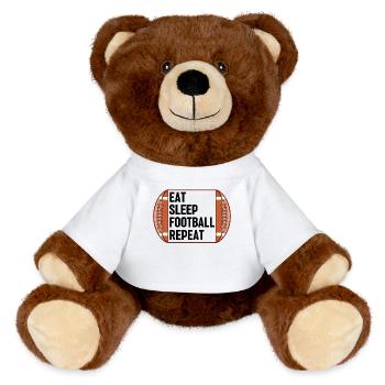 Football américain disant joueur de football - Nounours RecycelBär® marron - blanc - Devant